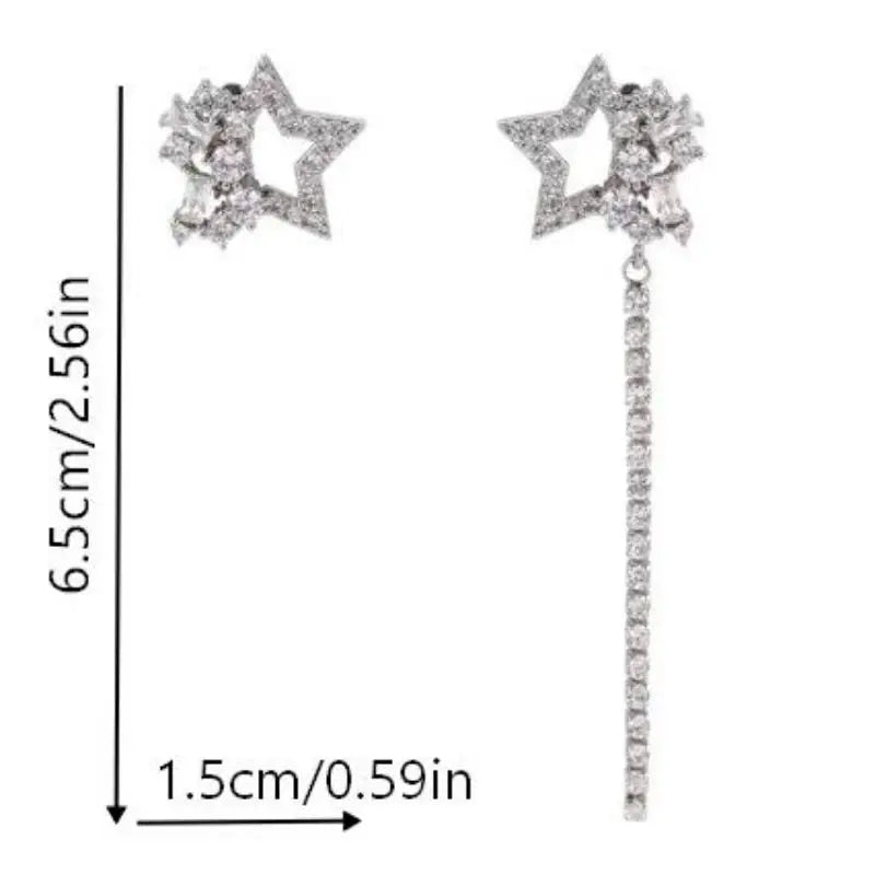 SU 1Pair Fashion Bling Rhinestone Star Earphone Clips Wireless Earbuds Clip Decoration Removable Earbud Jewelry Accessories Oasis Select
