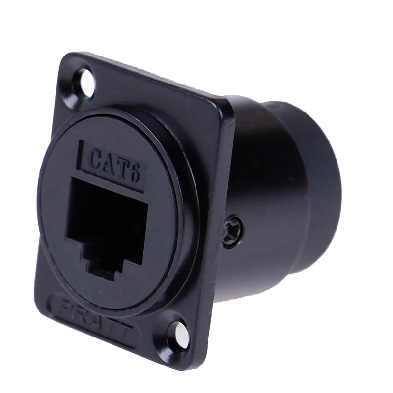D-Type RJ45 Female Socket Cat6 Panel Mount Ethernet Adapter