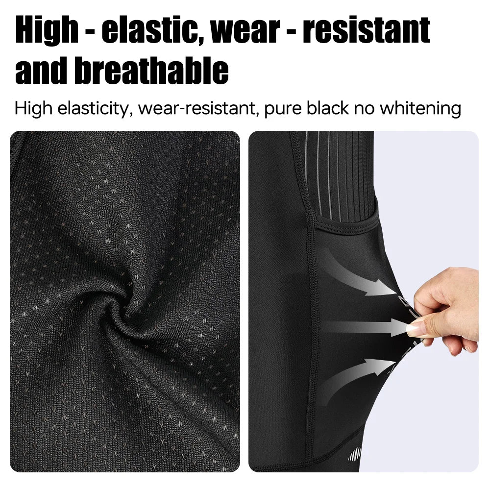 X-TIGER Men's Cycling Bib Shorts 5D Padded 3 Pockets Breathable Quick Dry Road Mountain Bike Pants For Long Rides Oasis Select