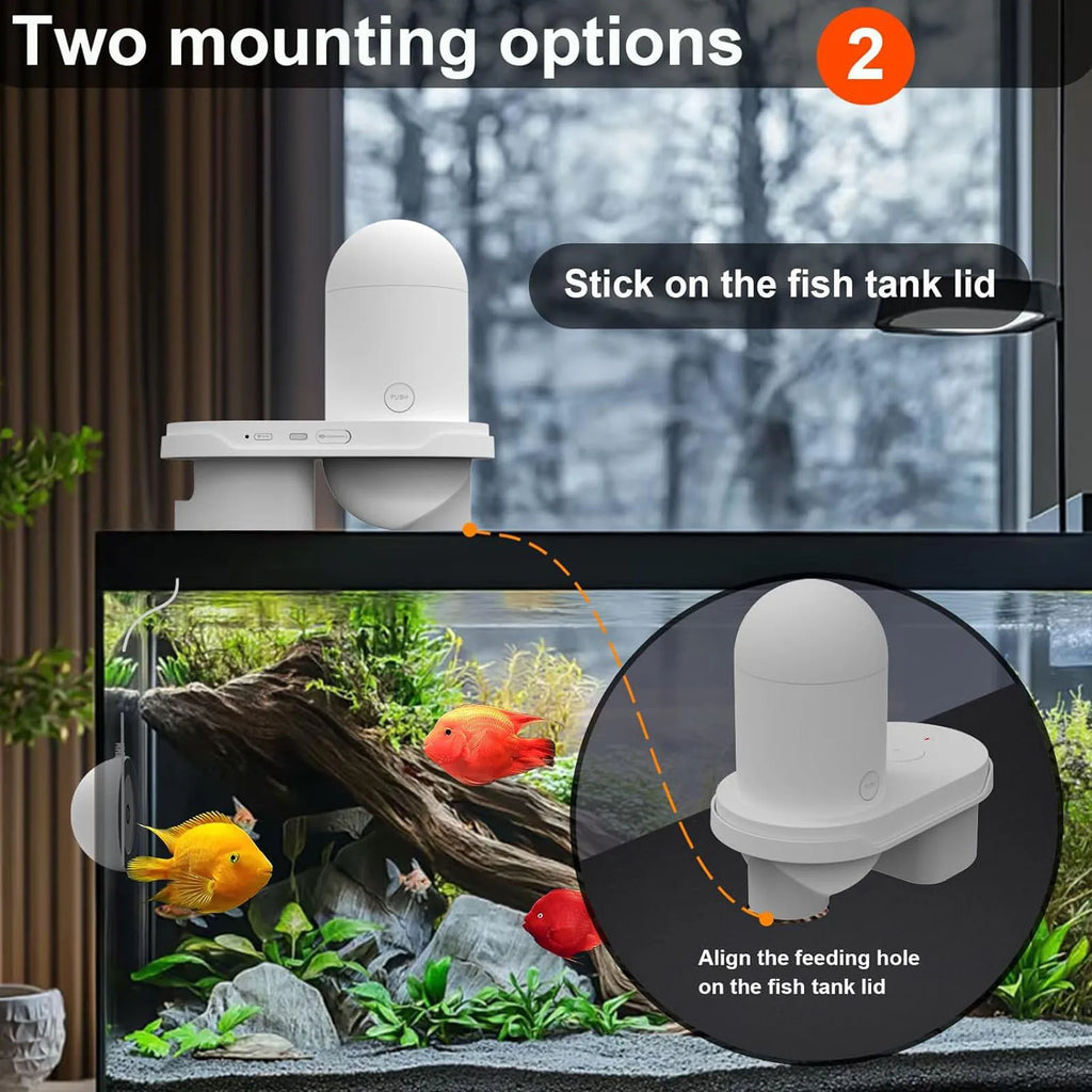 Automatic Fish Feeder 230ml Large Capacity 2.4G 5G WiFi Automatic Fish Food Dispenser with App Control Timer 2.5K Camera Oasis Select