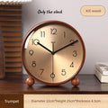 Vintage Light Luxury Solid Wood Clock Living Room New Home Pendant Clock Desktop Pendant Placement Oasis Select Trumpet 22cm