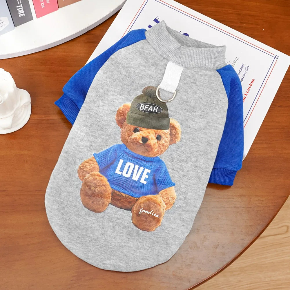 Dog Clothes with Fleece Sweatshirts, Cat Warm Thickened Cat Clothes, Universal Pet Clothing and Supplies Dog Clothes Oasis Select Blue Bear 3XL
