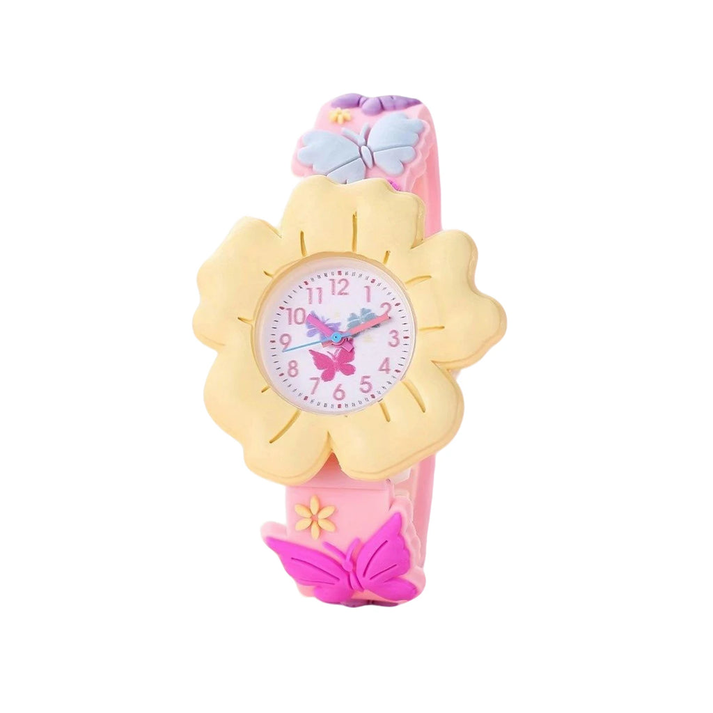 Kids Floral Silicone Watch – Waterproof Girls Quartz Wristwatch