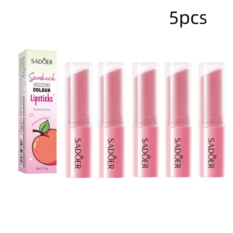 SADOER Peach Color-Changing Lip Balm 3-Pack & 5-Pack