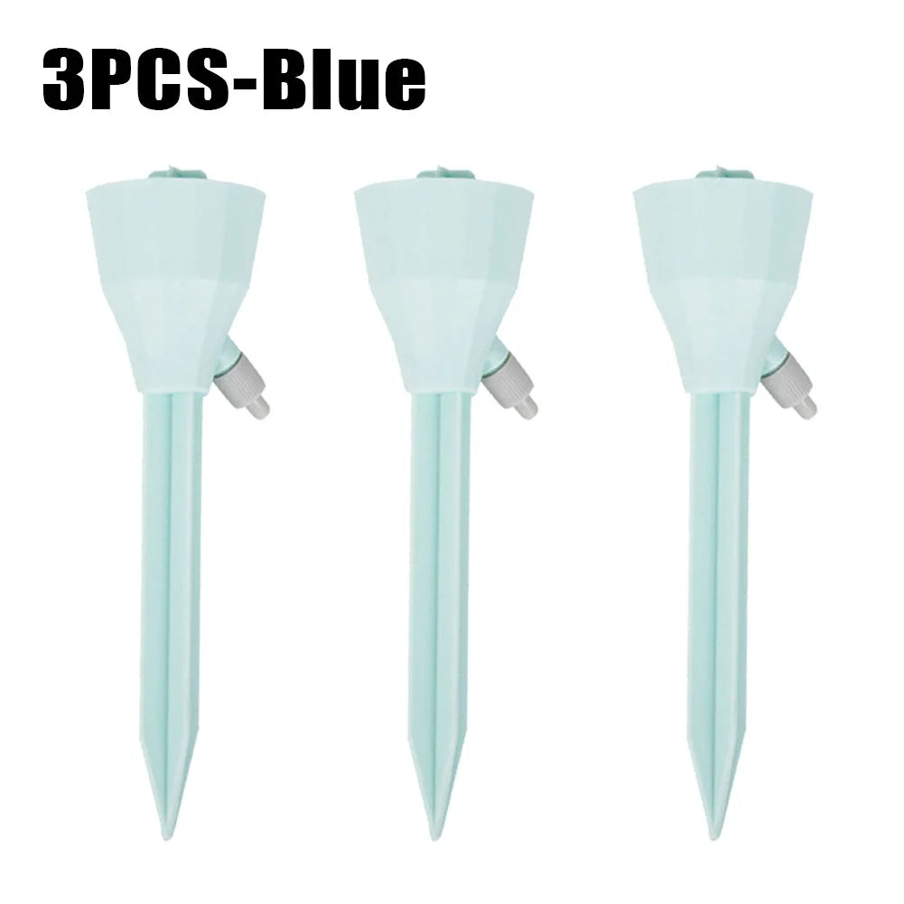 3/6/9Pcs Adjustable Drip Irrigation System Indoor Outdoor Potted Plants Automatic Self-flowing Watering Spikes Gardening Tools Oasis Select Blue-3PCS