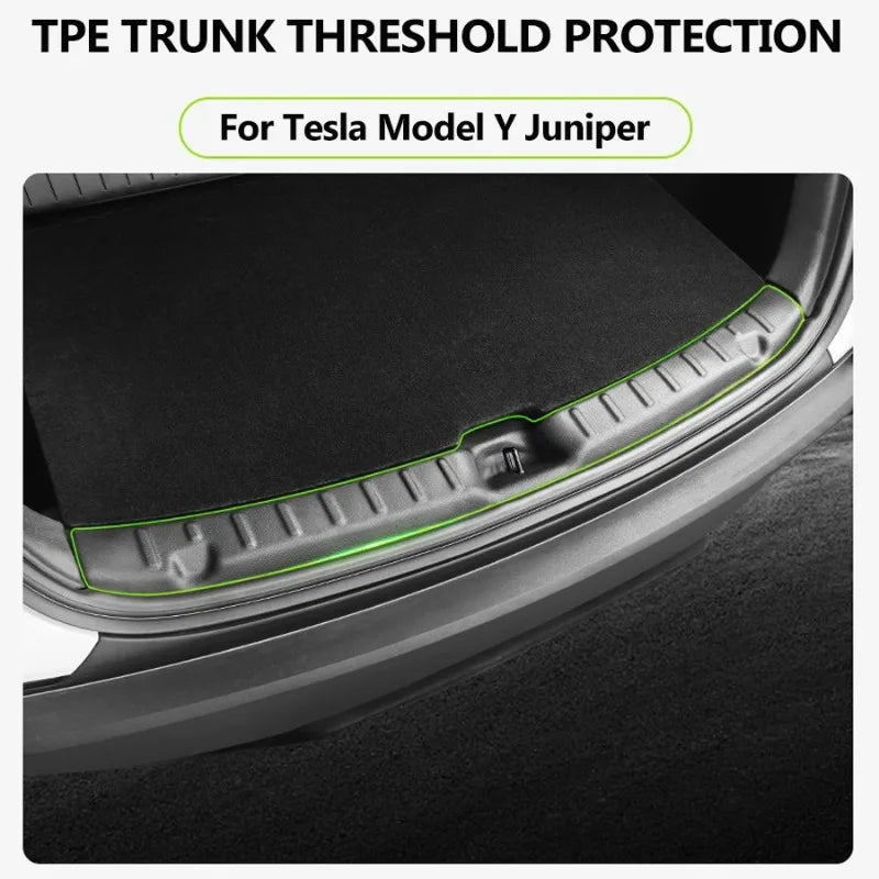 Cargo Threshold Sill Cover For New Tesla Model Y Launch 2025 TPE Rear Trunk Door Sill Protector Trunk Guards Rear Bumper Guards Oasis Select
