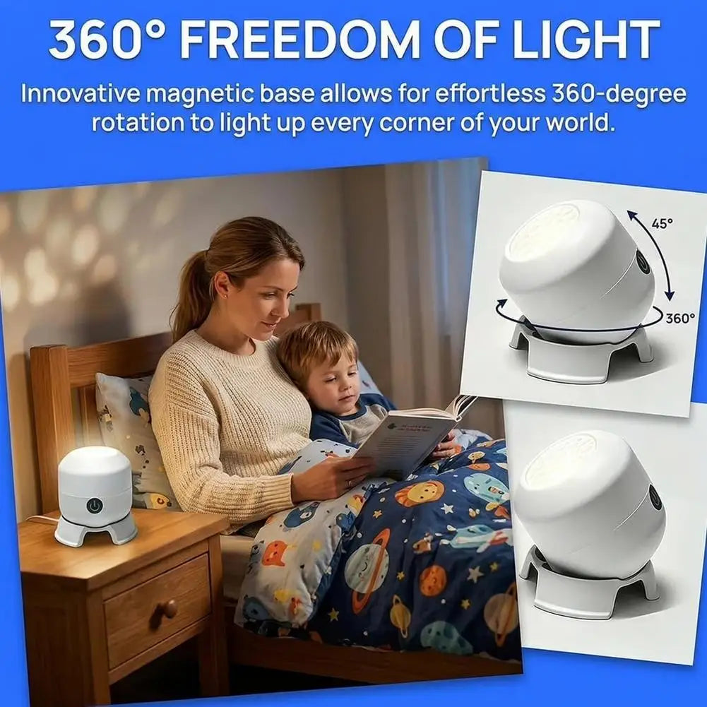 LED Ocean Projector Lamp Dynamic Marine Night Light 360° Rotating Projection USB Rechargeable Calming Sleep Gift for Kids Oasis Select