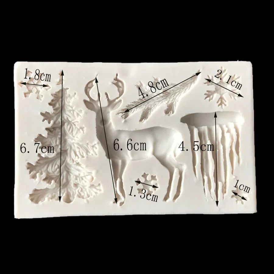 Mold Elk Shaped Silicone Mold Christmas Silicone DIY Epoxy Christmas Series Cake Baking Decoration Chocolate Mold Oasis Select A