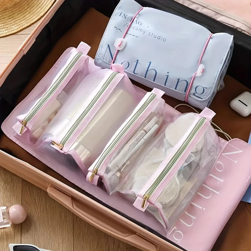 Portable Foldable 4-in-1 Detachable Makeup Bag Large Capacity Travel Cosmetic Organizer Oasis Select