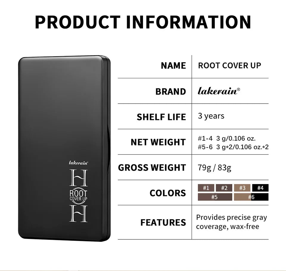 3gHair Root Cover Up Powder Palette, Natural Realistic Hairline Shadow Powder, Multi-function Root Touch Up Contour Powder Oasis Select