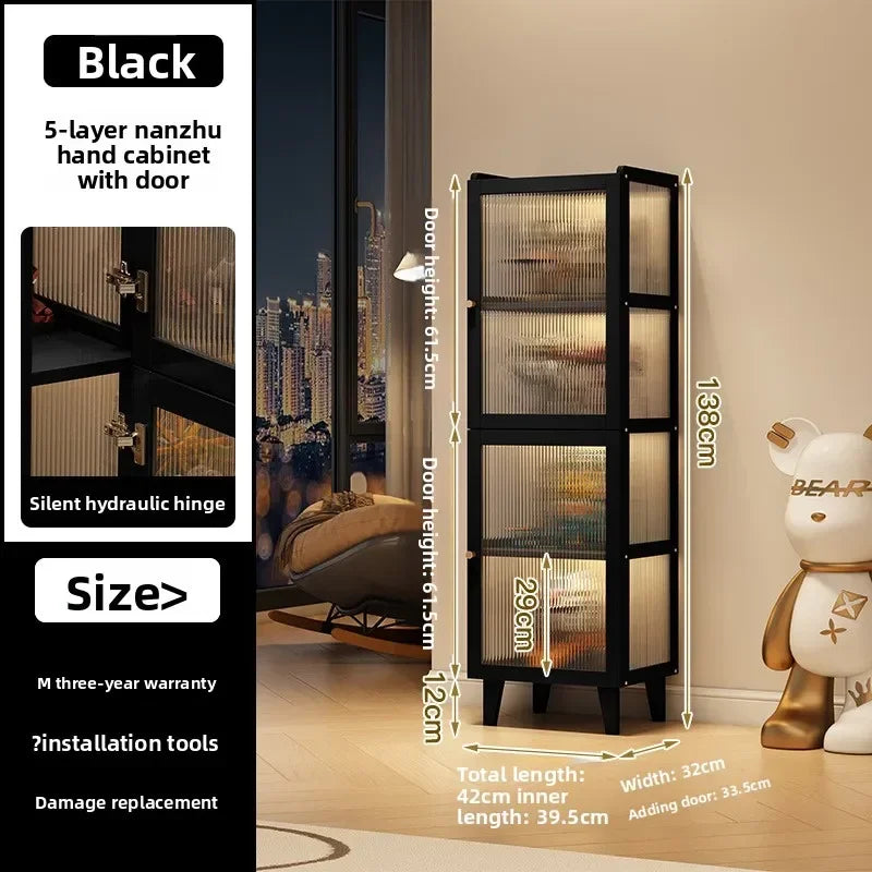 Floor-to-ceiling Bookcase Home Shelf Living Room Multi-layer Storage Locker With Cabinet Door Simple Wall Office Bookshelf Oasis Select 4th floor with door