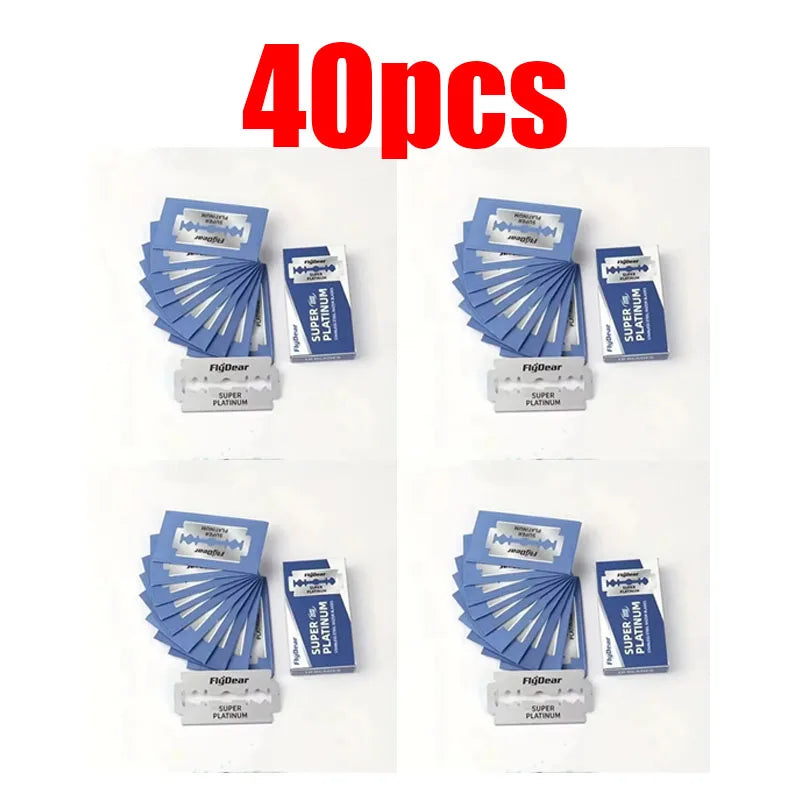 Safety Stainless Steel Men'S Razors Blades Classic Double Edge 10-60PCS Razor Blades For Professional Barber Hair Removal Tools Oasis Select 40pcs