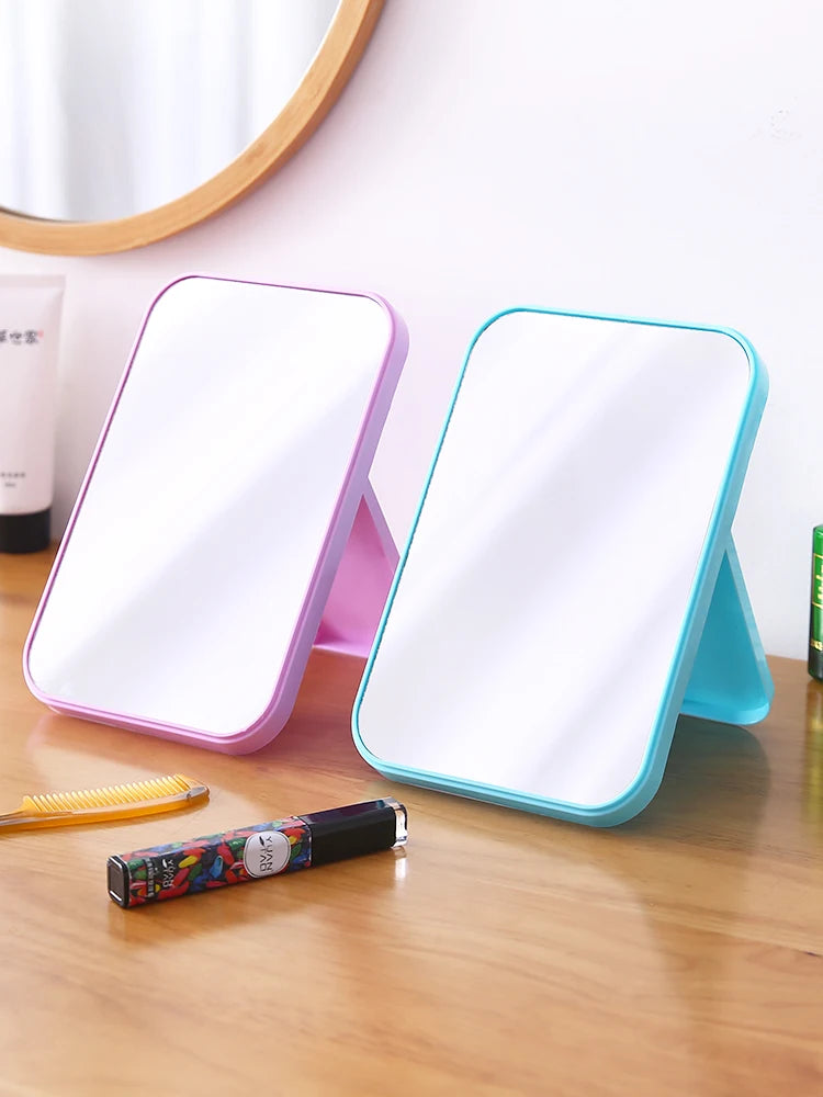 Desktop folding portable make-up mirror student dormitory desktop small mirror children's dressing mirror Oasis Select