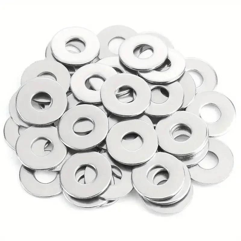 180 Pieces Stainless Steel Flat Washers M2-M10 Various Sizes with Storage Box O-Ring Fasteners Polished Surface Oasis Select