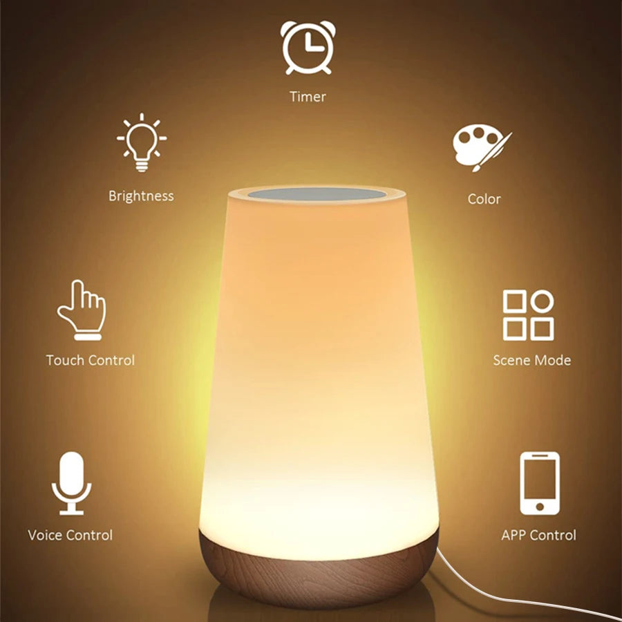 Tuya Smart WiFi RGB LED Table Lamp – Touch Dimming Night Light Smart LED Table Lamp Oasis Select