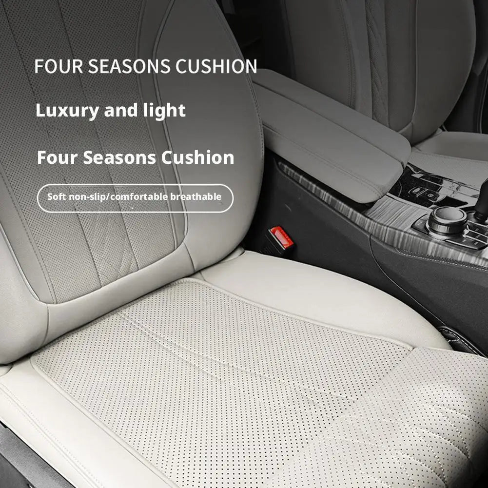Nappa Leather Car Seat Cushion – All-Season, Non-Slip