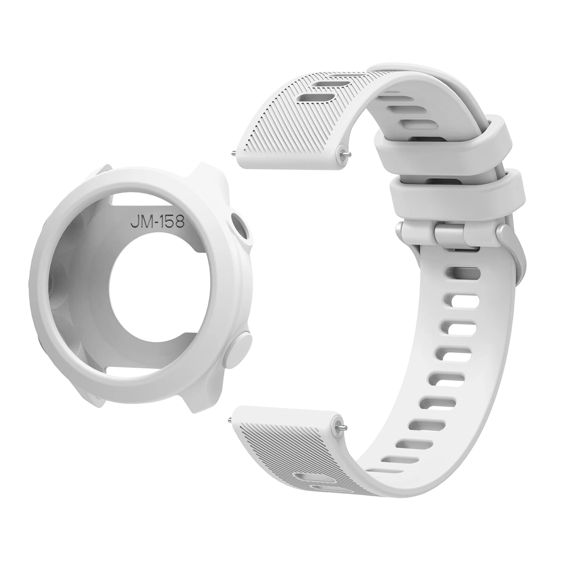 Silicone Band & Case for Garmin Forerunner 55 158 – 20mm Strap Watch Band & Case Oasis Select White Case Strap Forerunner 158 55