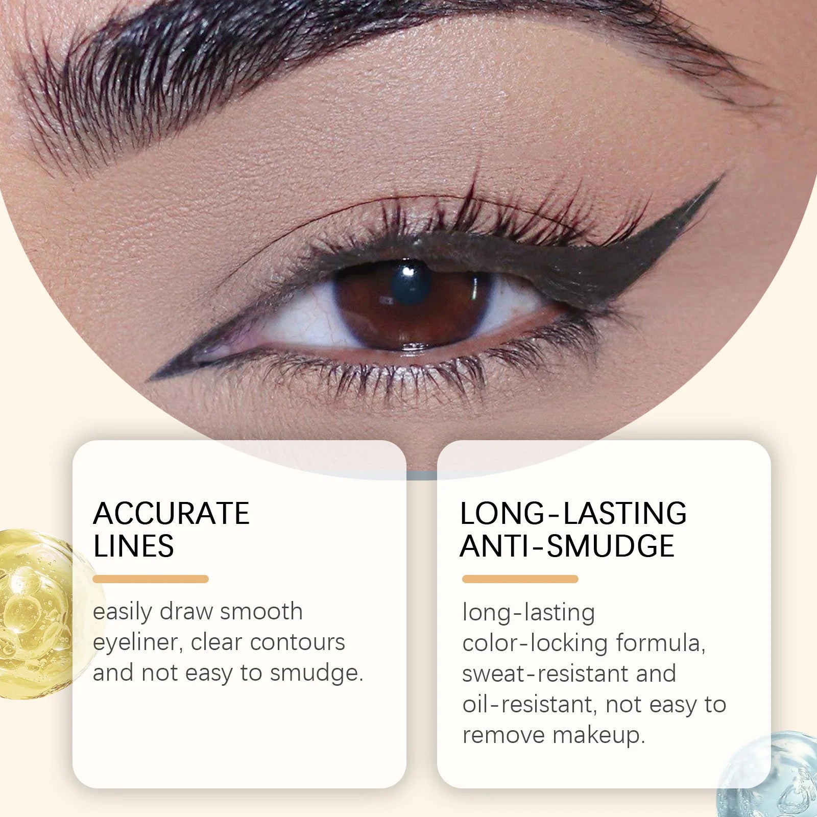 Waterproof Eyeliner Pen Colorfast Long Lasting Anti Smudge Quick Drying Sweat Resistant Smooth Portable Eye Liner Pen Eye Makeup Oasis Select
