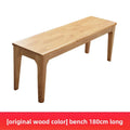 Solid wood bench wooden bench bedside bench simple modern shoe changing bench rectangular household Nordic dining table stool Oasis Select Log color 180CM