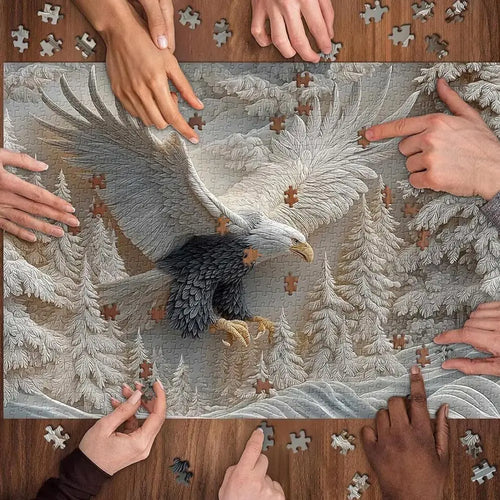 3D Majestic Eagle Jigsaw Puzzle Personalized Picture Puzzle DIY Wall Art Decor For Living Room Bedroom Handmade Gifts Oasis Select