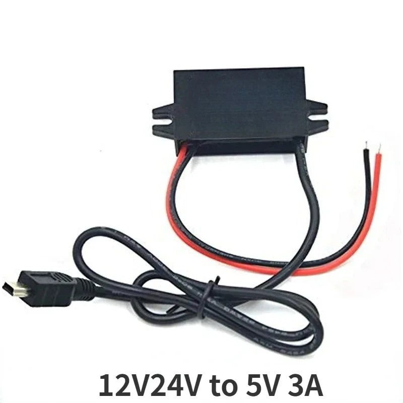 12V24V to 5V 3A Car Power Converter Mini Micro USB Output Adapter Step Down Voltage Power Supply DC-DC with Reverse Protection Oasis Select Mini USB 12V24V 5V 3A|China Mainland
