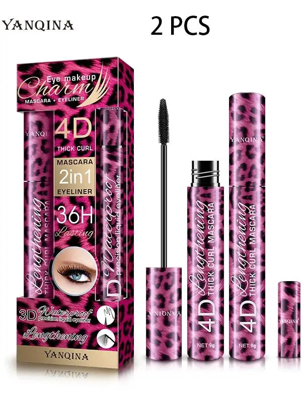 YANQINA 4D Waterproof Mascara & Liquid Eyeliner Set