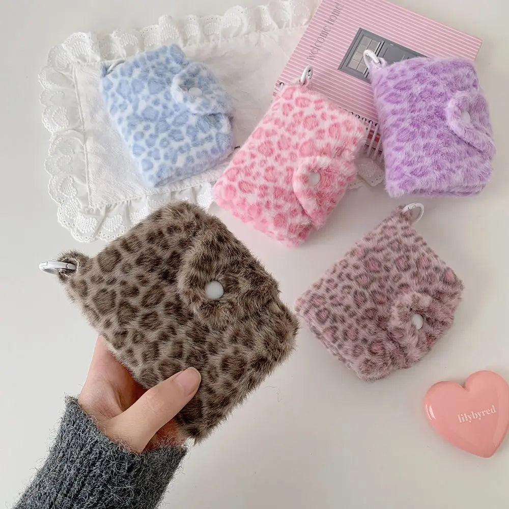 INS Leopard Coin Purse Small Wallet Sweet Storage Pouch Multi-functional Cosmetic Bag Lipstick Holder Portable Card Case Oasis Select