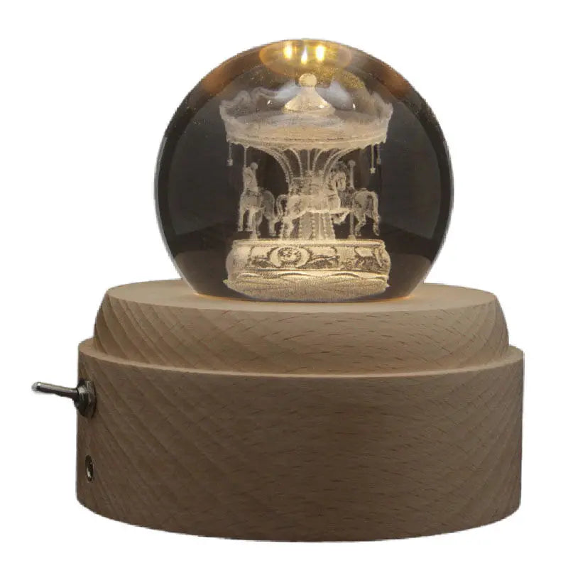 Music Box Music Box Crystal Ball Merry-go-round Birthday Dream Gift for Boys and Girls Oasis Select