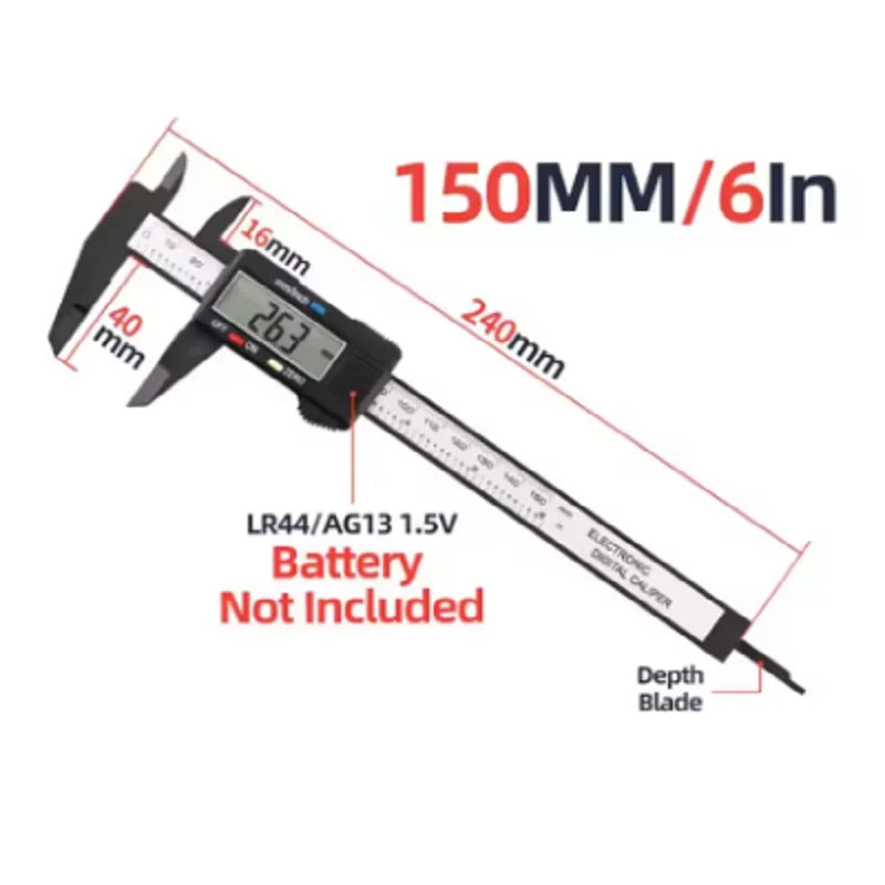 150mm 100mm Digital Caliper Electronic Pachometer Vernier Caliper Gauge Micrometer Digital Ruler Measuring Tool Instrument Oasis Select 150mm