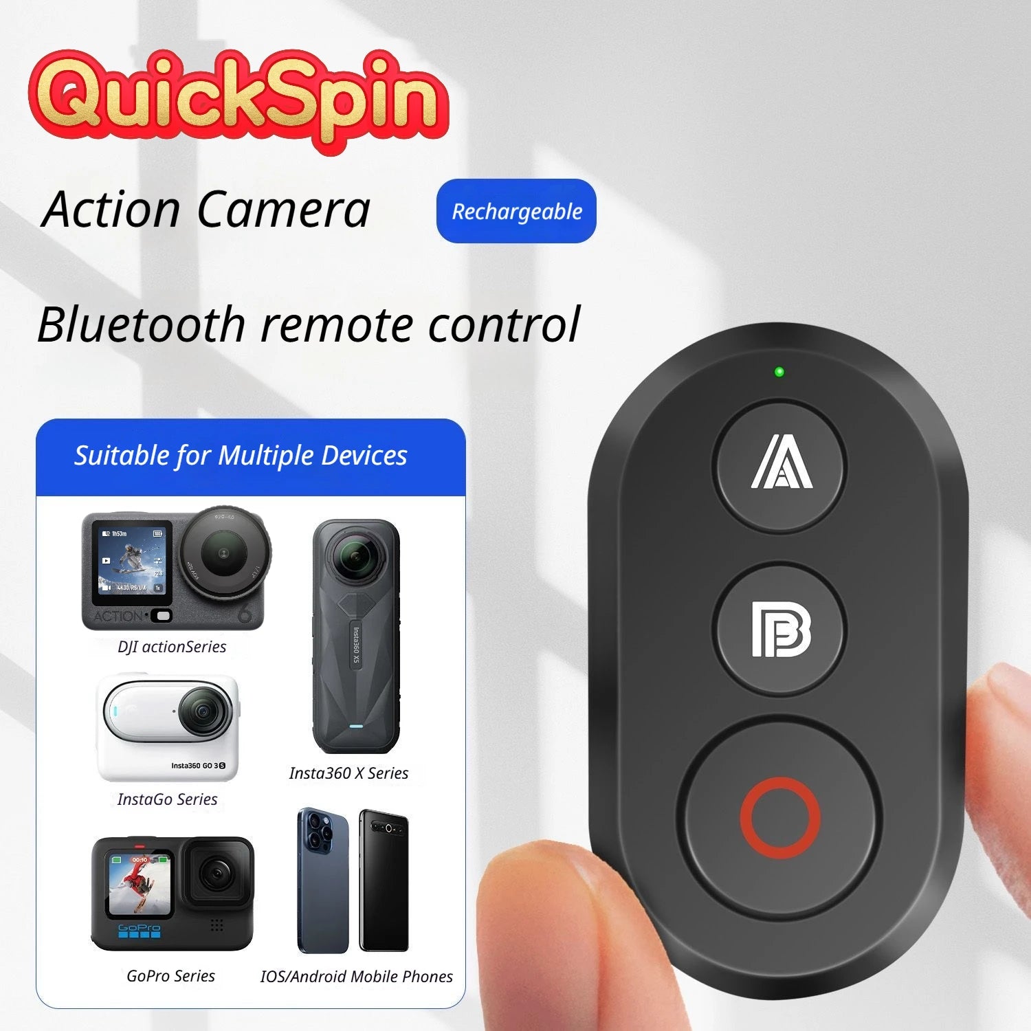 Bluetooth Remote for DJI Osmo, Insta360 & GoPro Cameras