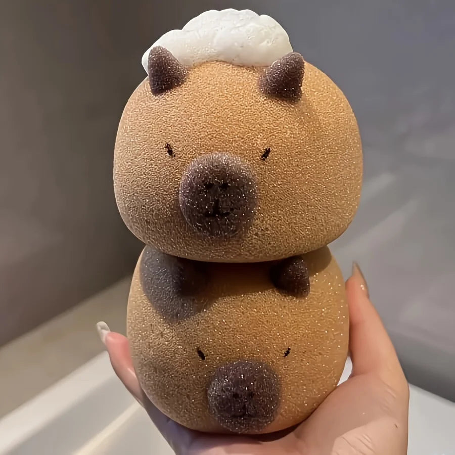 1/2 Bathroom Bath Balls Kapibala Face Wash Rubbing Sponge Cute Soft Wiping Accessories Oasis Select 2PCS