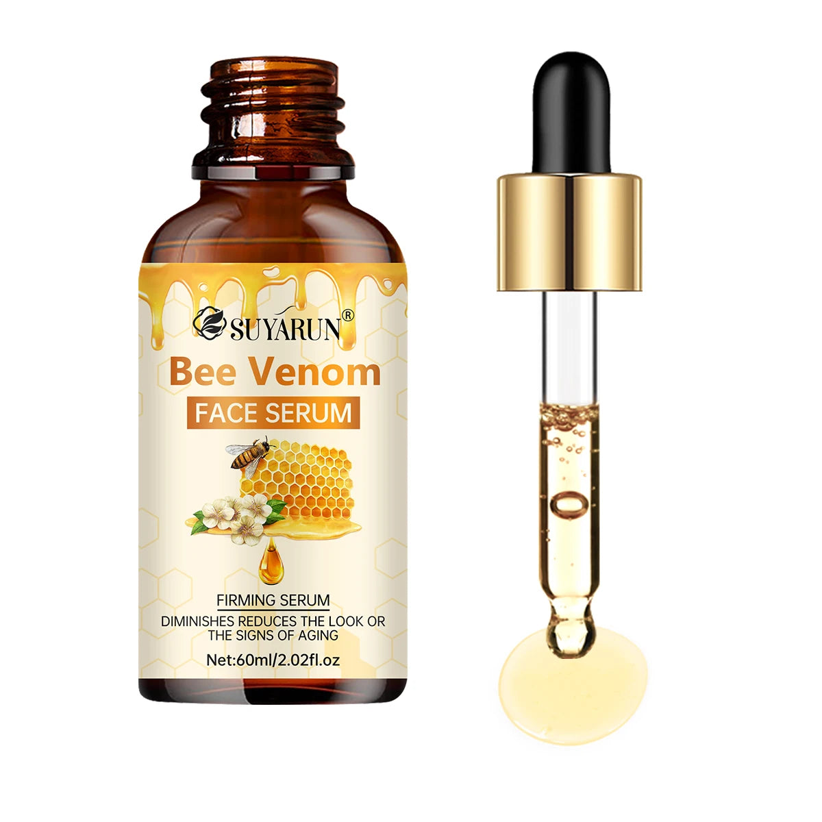 SUYARUN Bee Venom Facial Serum - Anti-Aging Firming Essence for Wrinkle Reduction & Youthful Glow. Oasis Select 60ml