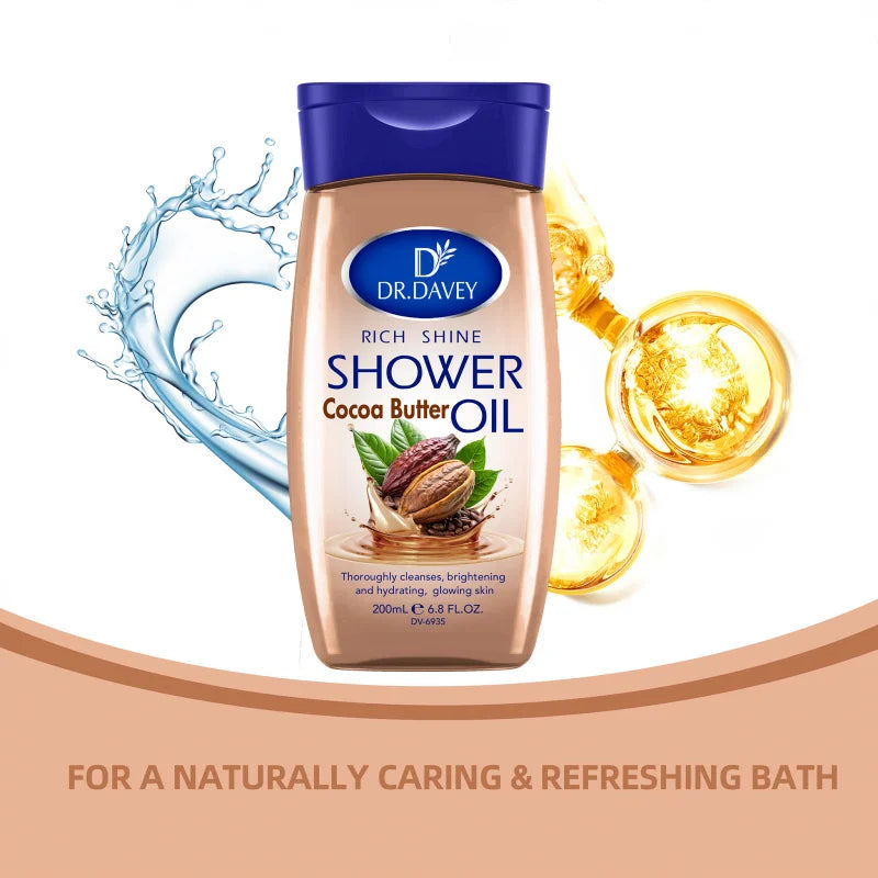 DR.DAVEY Cocoa Butter Shower Oil 200ml | Body Moisturizer