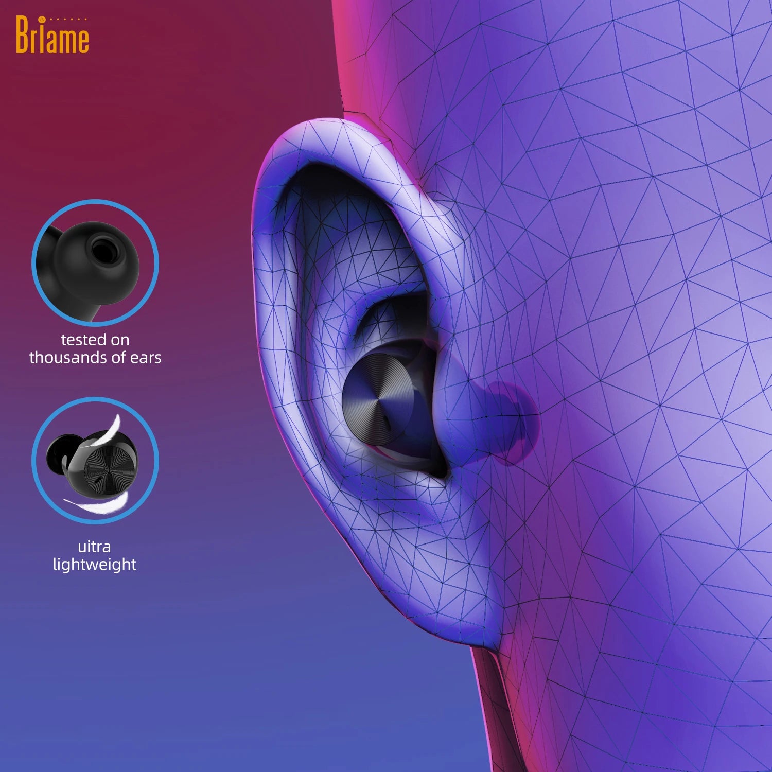 Briame Mini Bluetooth Earphones Wireless In-Ear Headphones with Microphone for Sports And Running Hifi Sound Headset Game Oasis Select