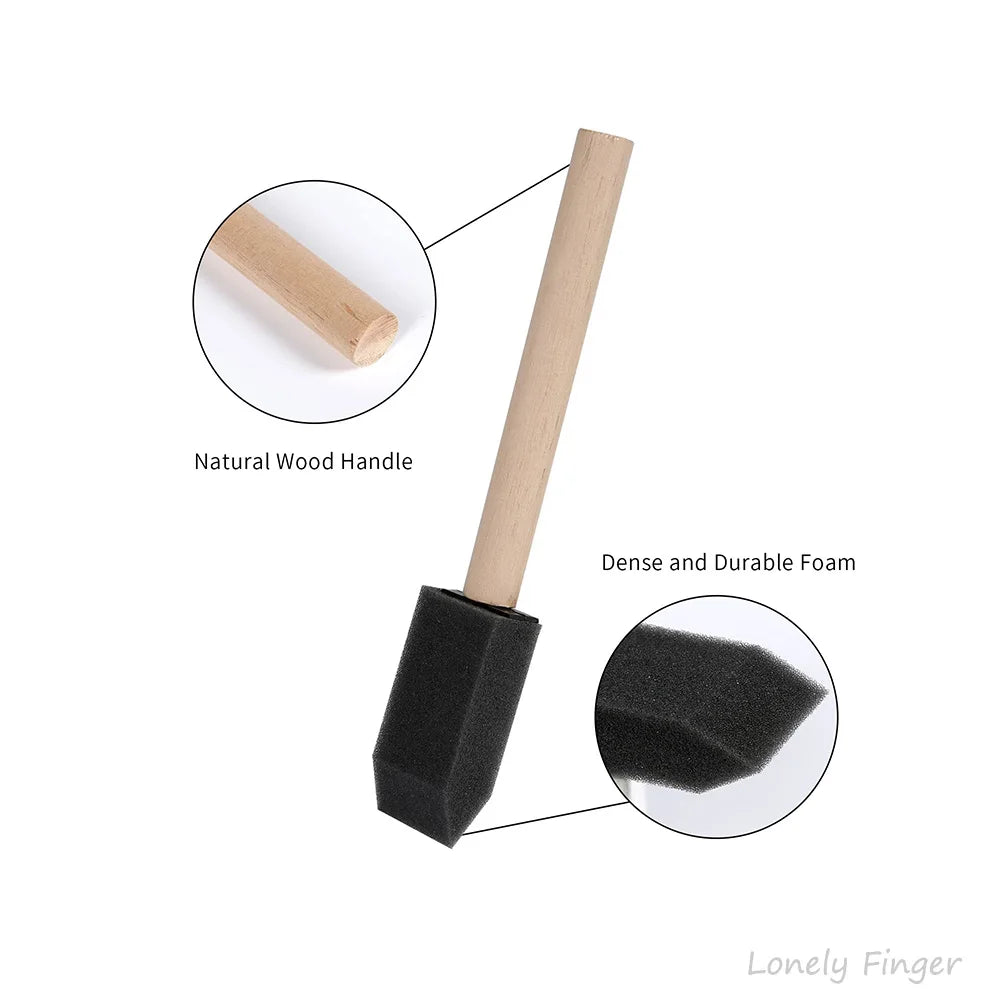 10/20 Pcs Foam Paint Brushes, Sponge Brushes for Varnishes, Reusable Sponge Brushes with Wood Handles for Painting, Staining Oasis Select