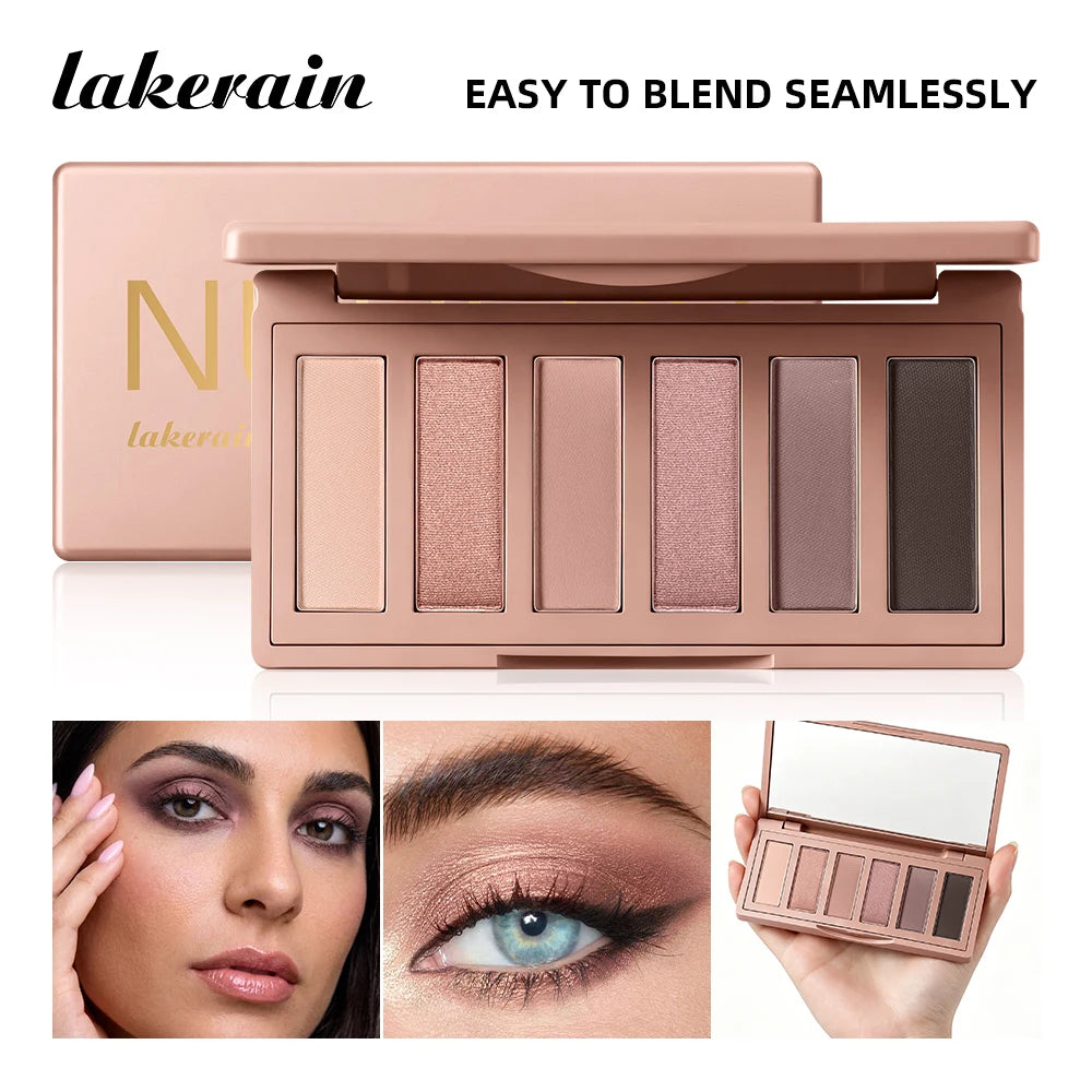 Mini Soft Pink Eyeshadow Palette Long Lasting All-Day Wear Brighten Eyes Matte & Shimmer Shadow Smooth Texture Eyeshadow Palette Oasis Select