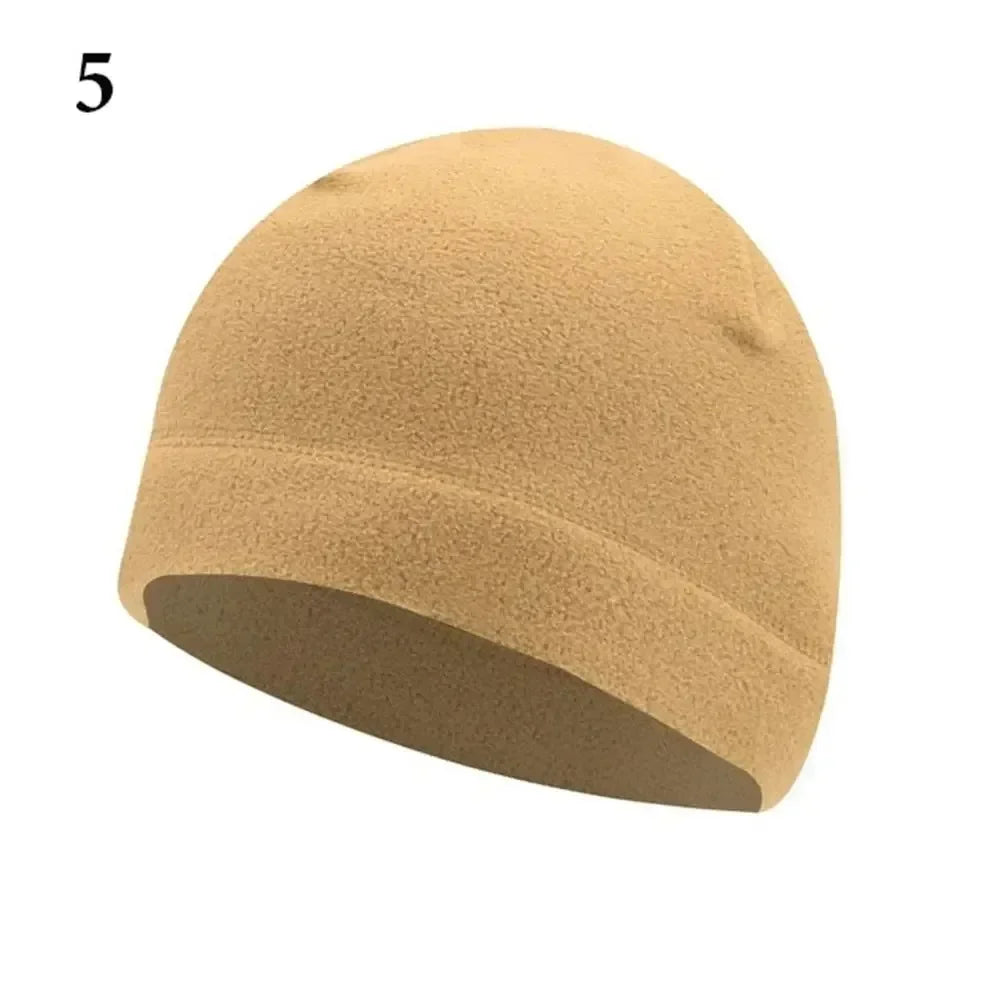 Men Polar Fleece Caps Winter Warm Outdoor Sports Skiing Cycling Cap Hat Windproof Soft Beanie Cap Women Ski Bike Hat Caps Oasis Select 05Khaki