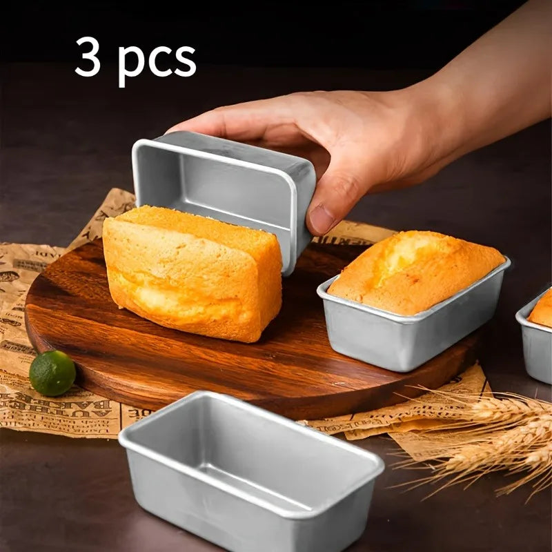 3Pcs Air Fryer Baking Mold Set, Non-Stick Aluminum Tray for Cake Cookie Bread, Rectangular Baking Pan, Kitchen Baking Essentials Oasis Select