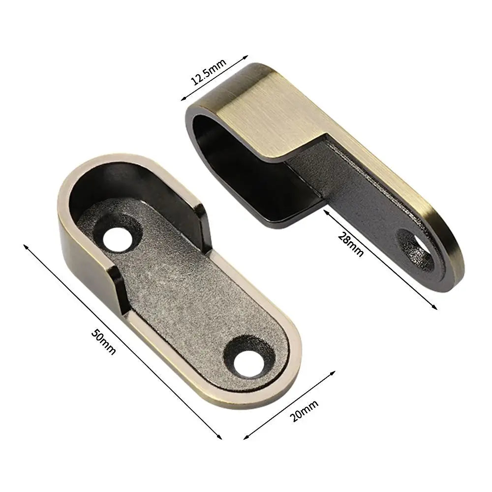 Zinc Alloy U-Shape Closet Rod Holders | Pole Sockets Set of 2