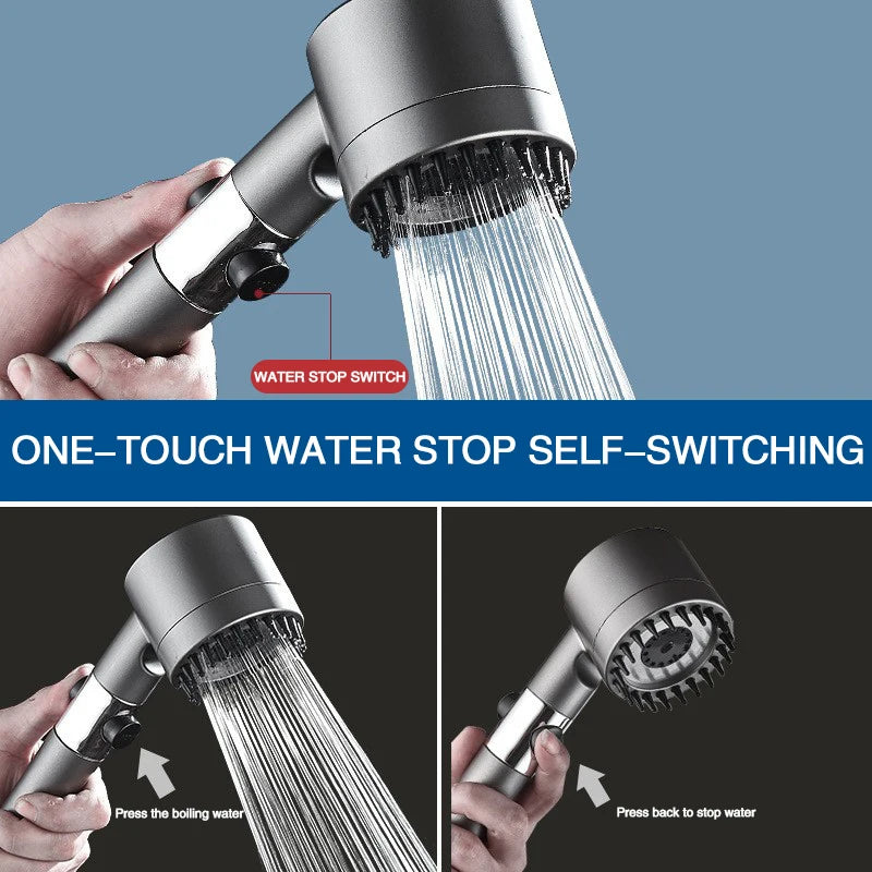 High-pressure shower head with massage brush filter 3 modes adjustable water spray Rain shower faucet Bathroom accessories Oasis Select