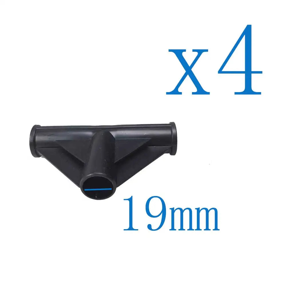 4Pcs19/22mm Heavy-Duty Plastic 3-Way Tee Connector Tent Pole Repair Tee Joint Connector for Tents Pipes Camping cots Canopy Oasis Select 4pcsTtype19mm