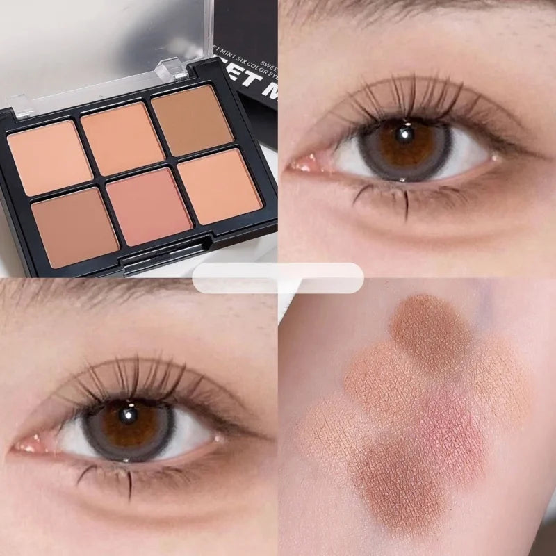 6-Color Eyeshadow Palette – Matte, Shimmer & Glitter | #701