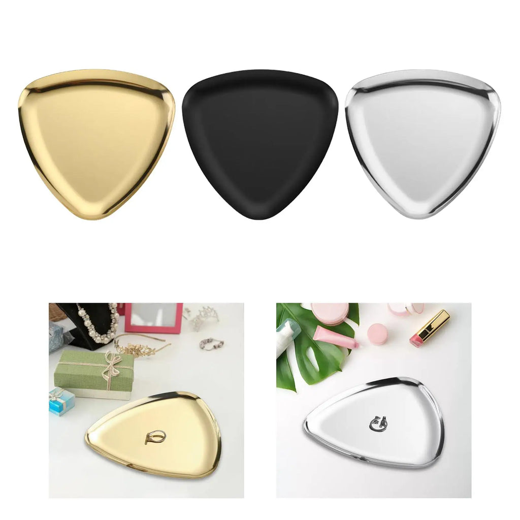 Triangle Jewelry Dish Tray – Stainless Steel Vanity Organizer