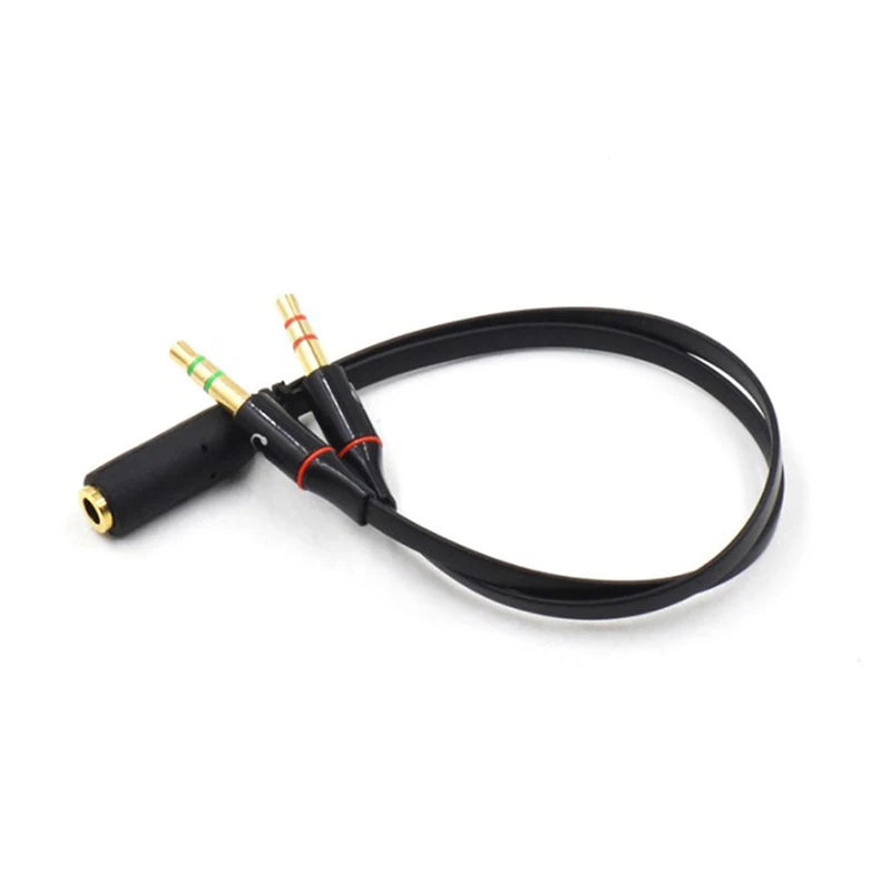 3.5mm TRRS Headset Splitter Adapter – Audio & Mic to 2 Male
