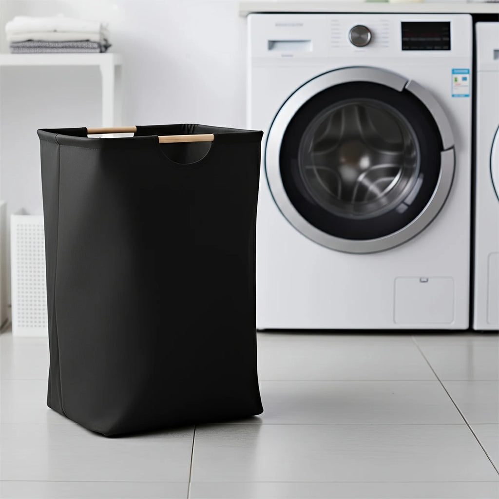 Foldable Laundry Basket,Extra Large Storage Hamper with Wooden Handles,Collapsible Organizer for Bathroom Bedroom Laundry Hamper Oasis Select