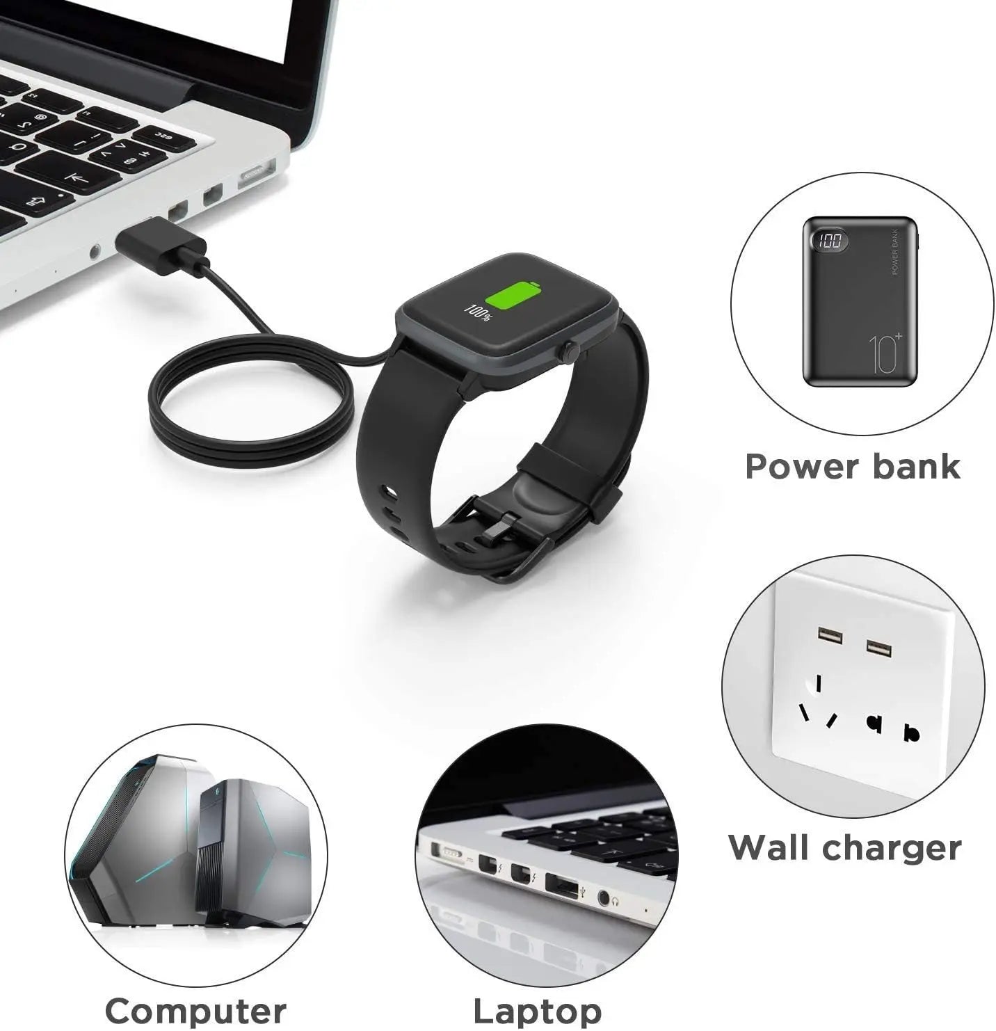 USB Charger Cable for Mibro GS Pro, A2, A3, T1, T2, C2, C3 & Lite Smartwatch Charger Cable Oasis Select