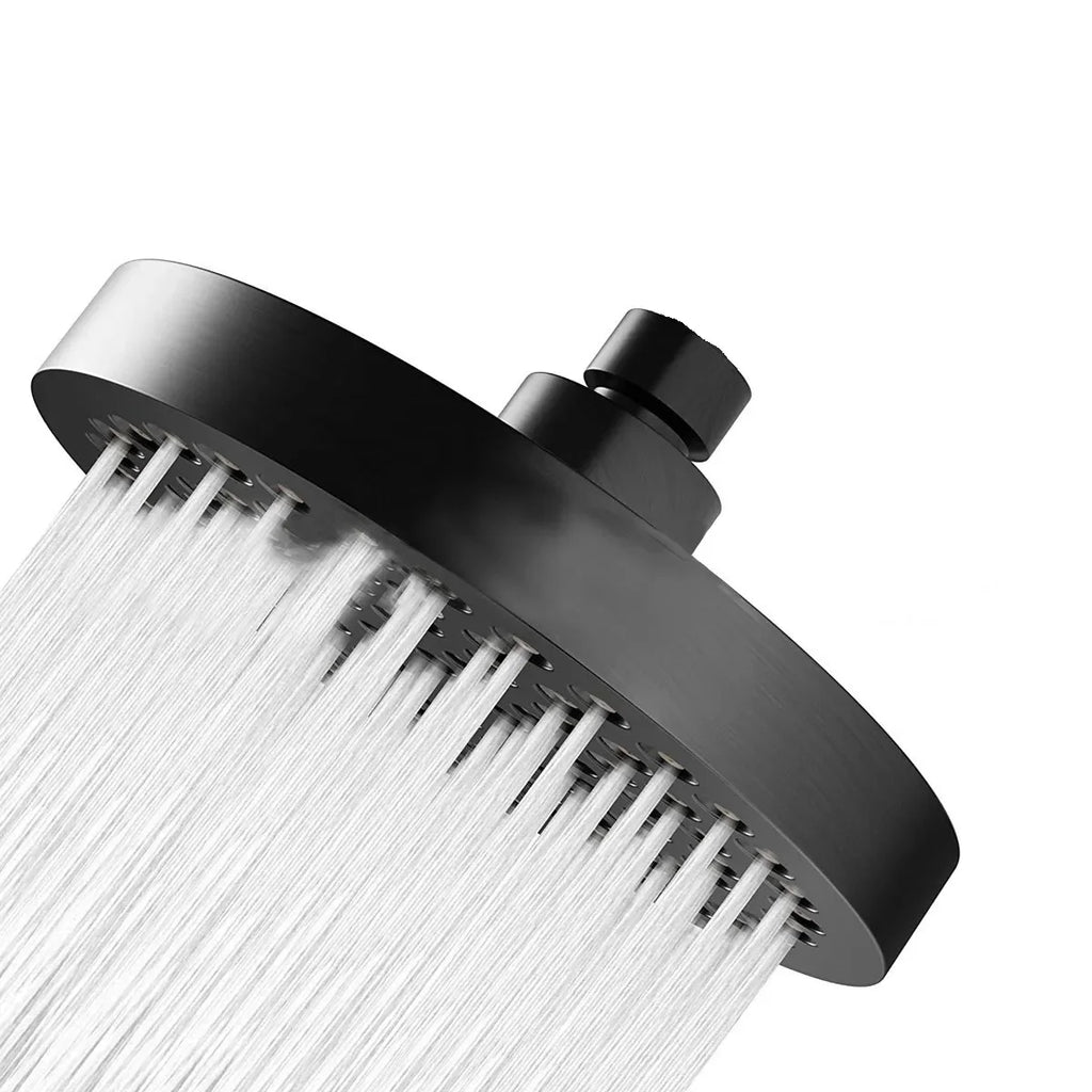 New 6 inches High Pressure Rain Shower Head with Arm 1min Installation Polished Chrome Rainfall Showerhead Anti-Clogging Nozzles Oasis Select Black 1