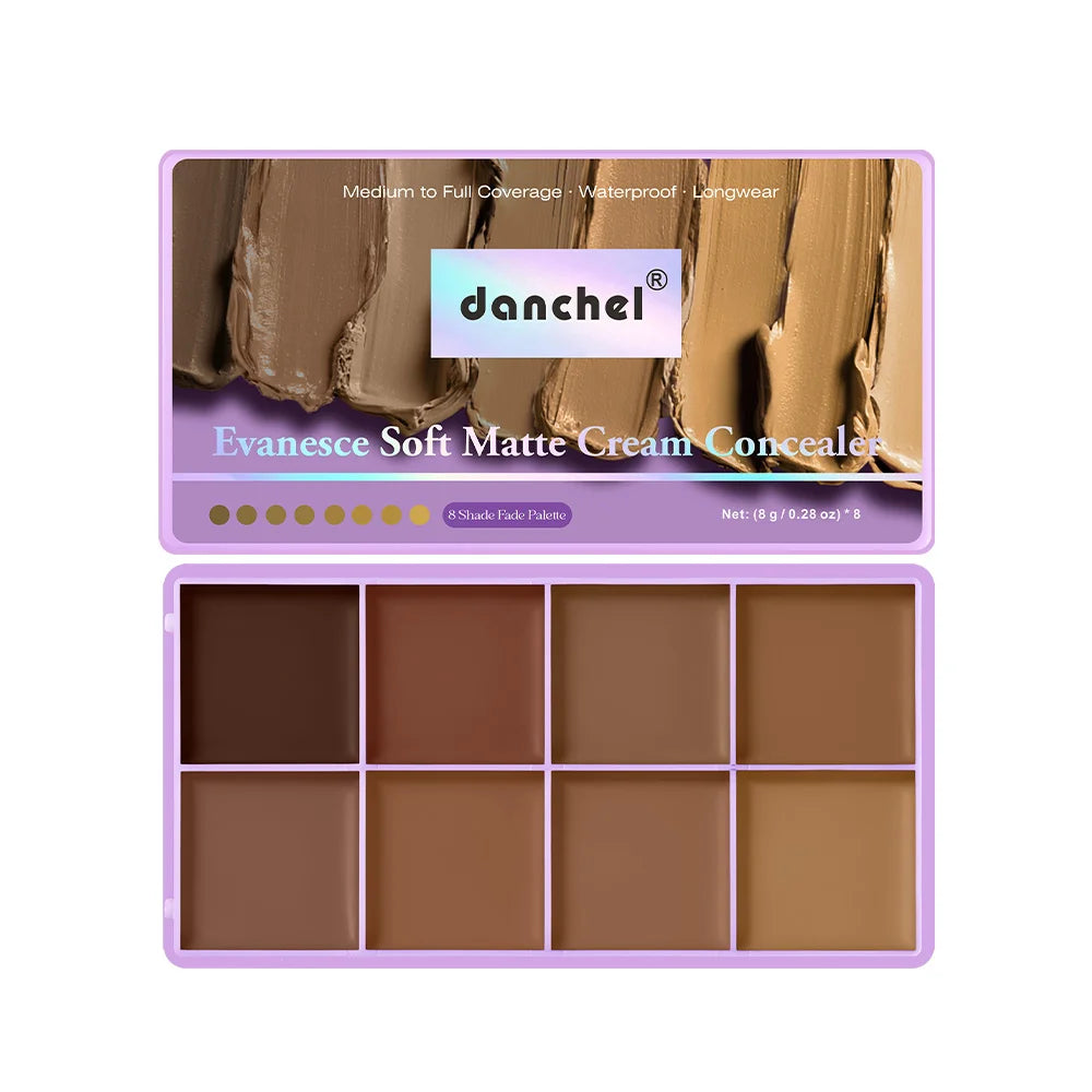8 Shade Cream Concealer Palette Waterproof Full Coverage Multi-Function Cream Blemishes & Cover Long-Lasting Korean Makeup Oasis Select 2pcs Dark