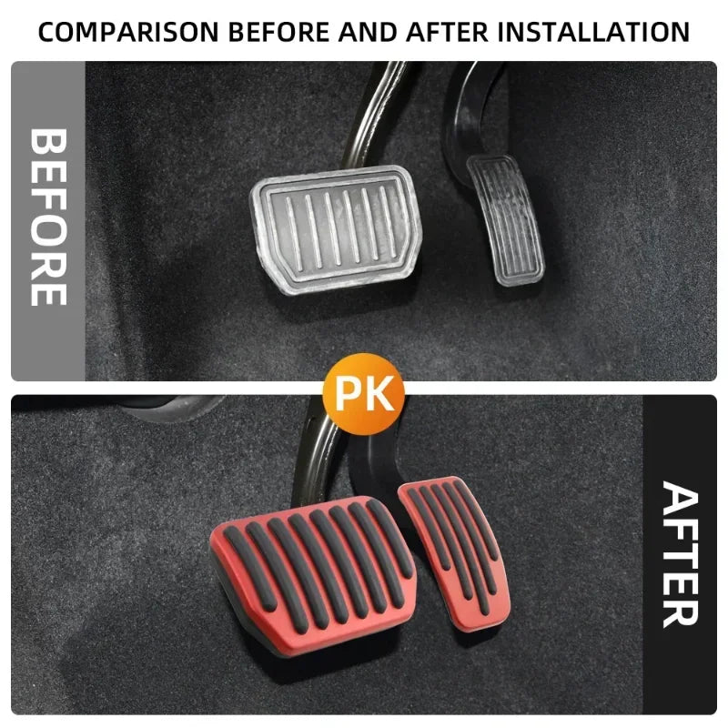 Futhope Car Foot Pedal Pads Covers For Tesla Model 3 Y Highland 2021-2024 Litchi grain anti Slip Accelerator Brake Rest Pedal Oasis Select