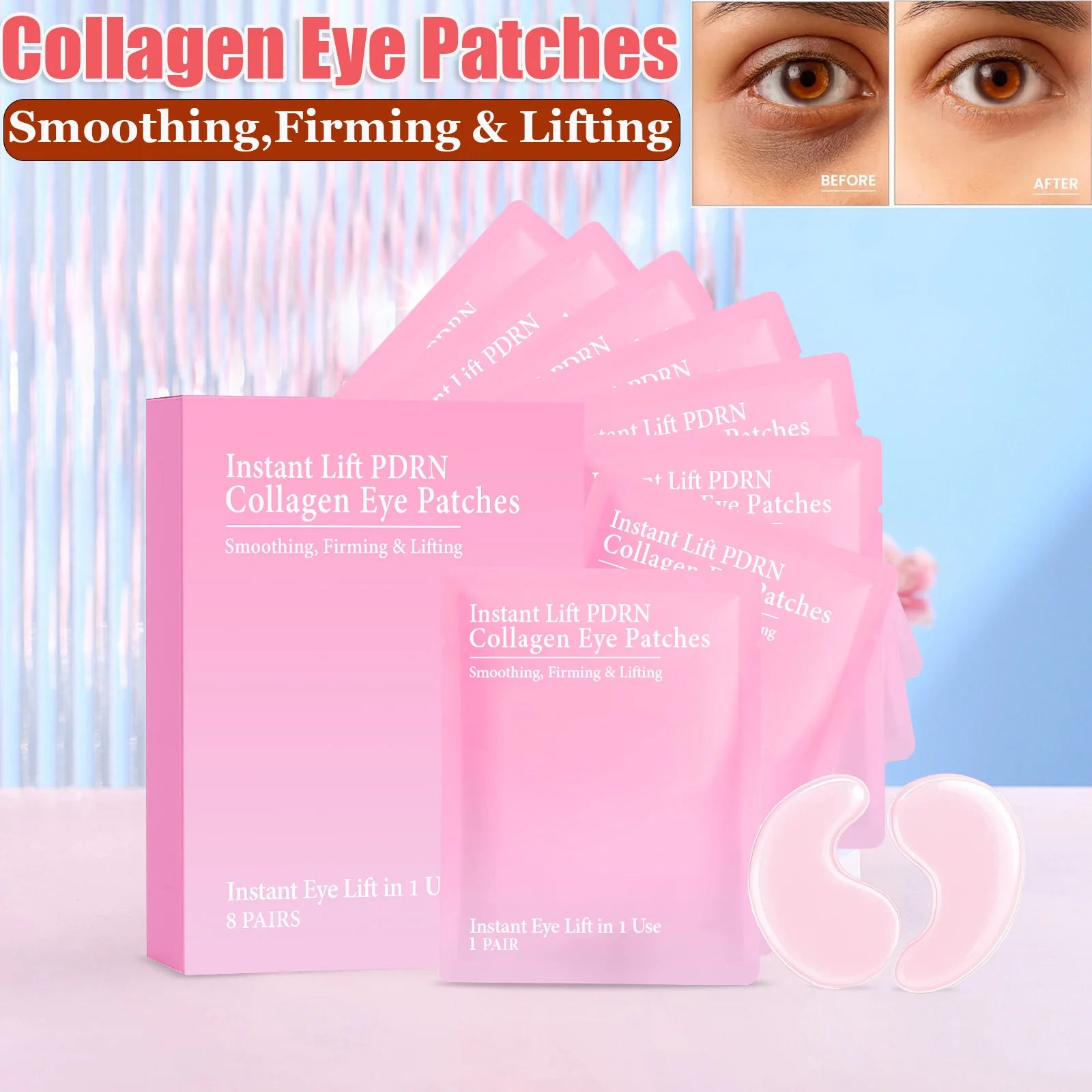Collagen Eye Patches Hydrogel Anti Dark Circles Reduces Puffiness Instant Lifting Nourishing Anti-Wrinkle Under Eye Mask Oasis Select